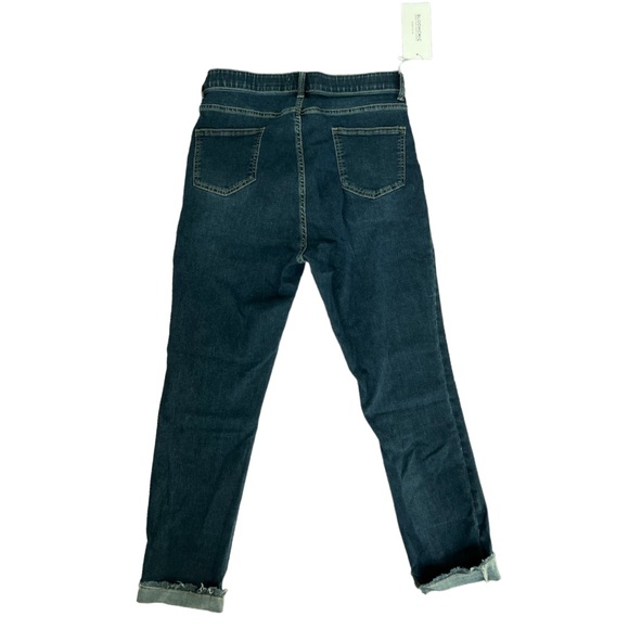 Bloomchic Solid Frayed Roll Hem High Rise Jeans NWT - Picture 4 of 8